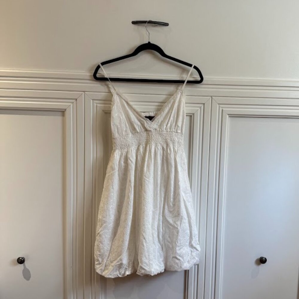 Speed Control White Embroidered Sundress Size M